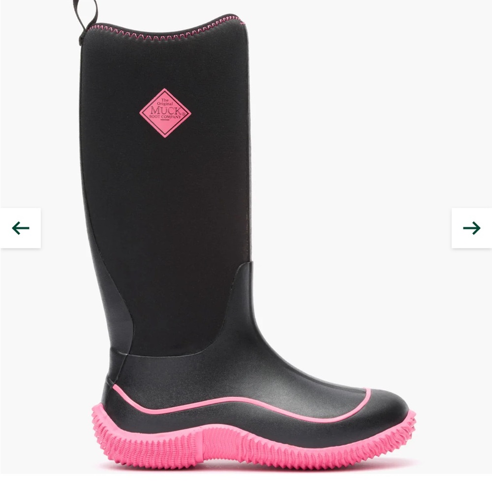 Muck Women's Hale Black and Pink Boots New in Box